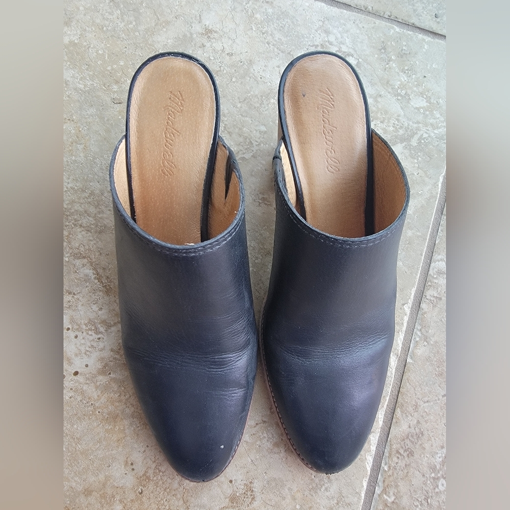 Madewell Black Leather Darcy Mules